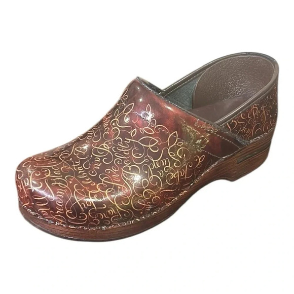 Dansko 20th Anniversary Limited Edition Clogs Brown Patent Leather Size 10.5 - Picture 13 of 13